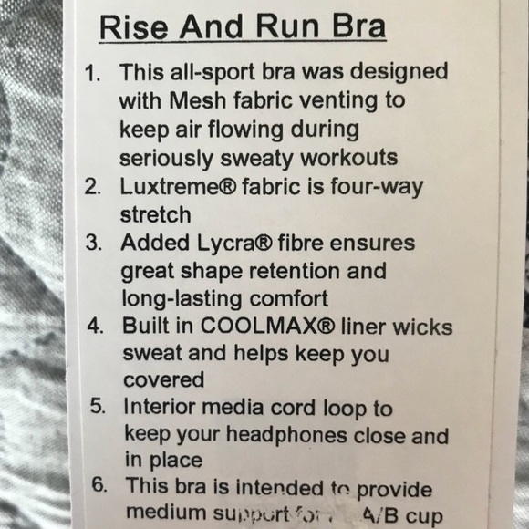 LULULEMON 🍋 Rise and Run Bra LIKE NEW Size 8 - Picture 5 of 7